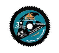 Lame de scie circulaire EXFEIN 75mm HSS, lame de scie en acier rapide pour couper le métal doux Cuivre Aluminium Bois Plastique Disque diamanté