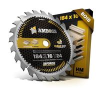 Lame de scie circulaire HM 184 x 16 Z24 dents alternées pour bois - Coupe AMBOSS WERKZEUGE® Lame de scie 184 mm compatible Pour DeWALT D23620. D23620K. DCS365N DW62 et DW62K Ryobi HW 600. W 640 C, etc