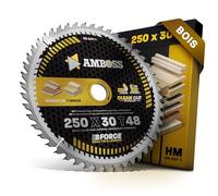 Lame de scie circulaire HM - 250 x 30 mm - Z48 - Dents alternées - Pour bois - usage sur batterie - Polyvalent. AMBOSS WERKZEUGE Lame de scie 250 mm compatible Pour Dewalt DWE 7492 Mafell Erika 85 EC
