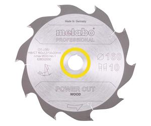 Lame de scie circulaire METABO PRO 628002000 - "Power Cut Wood" - HW/CT - 160x2,2x20mm - 10 dents