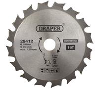 Lame De Scie Circulaire Multi-Usage Draper 29412 TCT, 185 X 25,4Mm, 16T