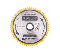 POWERMAT Lame de scie circulaire pour bois en carbure Ø 210x30 mm 60 dents G