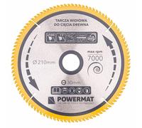 Powermat Lame de scie circulaire pour bois en carbure Ø 210 x 30 mm 100 dents