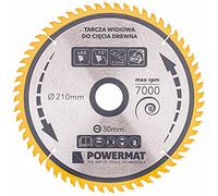 Lame de scie circulaire pour bois en carbure Ø 210x30 mm 60 dents