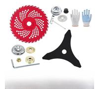Lame De Scie Circulaire Pour Débroussailleuse, Tête Coupe-Herbe En Fil D'acier, Lames Brosse à Pointe Carbure 9" X 36 Dents Avec Kit D'adaptateur, Lame De Coupe-Herbe Pour Débroussailleuse