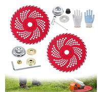 Lame De Scie Circulaire Pour Débroussailleuse, Tête Coupe-Herbe En Fil D'acier, Lames Brosse à Pointe Carbure 9" X 36 Dents Avec Kit D'adaptateur, Lame De Coupe-Herbe Pour Débroussailleuse