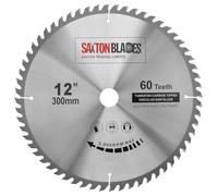 Lame de scie circulaire Saxton TCT pour bois 300 mm x 30 mm x 60 dents compatible avec Bosch, Makita, etc. - Compatible avec les scies de 305 mm