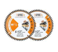 Lame de Scie Circulaire TCT Dents en Carbure Usage Général 165MM 60T Dics de Coupe Avec 20MM Arbor pour Bois Aluminium Plastique Cuivre BGTEC, 2 pièces