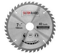 Lame de scie circulaire TCT19040T Saxton TCT pour bois 190 mm x 30 mm d'alésage x 40 dents, compatible avec Bosch, Makita, Dewalt