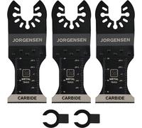 Lame de Scie Oscillante, JORGENSEN, 3 Pieces,Coffret des Accessoires d'Outil Multifonction Oscillant, Lame de Scie Universelle pour Coupe de Metal, Clous, Vis, Boulons