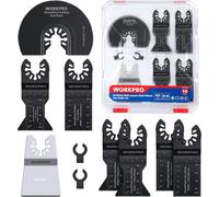 Lame de Scie Oscillante WORKPRO, 10 Pièces Coffret des Accessoires d'Outil Multifonction Oscillant, Lame de Scie Universelle pour Bois, Clous, Métal, Plastique, etc