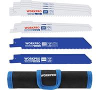 WORKPRO Lames de Scie Sabre 10-Piece, Jeu de 10 Lames de Scie Sabre BIM/HCS pour Bois et Métal avec Sac de Rangement
