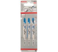 Lame de scie sauteuse T 118 G Basic for Metal L.92mm Pas de la dent 0,7mm HSS Pack de 3 pièces
