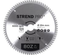 Lame de scie Strend Pro TCT 254x3.0x30/20 mm 80Z, pour le bois, lame de scie circulaire, lames HM