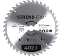 Lame de scie Strend Pro TCT 305x3.2x30/20 mm 40Z, pour le bois, lame de scie circulaire, lames HM