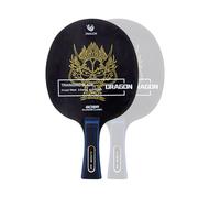 Lame de tennis de table en bois avec long manche - Raie de ping-pong à attaque rapide, grand point de frappe et rebond fort pour jeu de compétition, noir (85 g, 6 mm d'épaisseur)