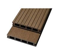 Lame de terrasse WoodoRhodes - Motif à la main - 20 x 120 mm - Marron - Rainurée d'un côté / brossé lisse d'un côté