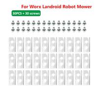 Lame de Tondeuse à Gazon Antirouille pour Machine à Déplacer existent,Placage de Titane en Acier Inoxydable pour Bosch Indego Lanmower,18 Pièces - Type 30sets Silver 2 Hole