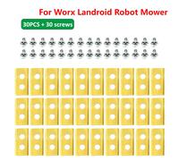 Lame de Tondeuse à Gazon Antirouille pour Machine à Déplacer existent,Placage de Titane en Acier Inoxydable pour Bosch Indego Lanmower,18 Pièces - Type 30sets Gold 2 Hole