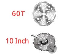 Lame de Tondeuse à Gazon Universelle de 10 Pouces, 40T/60T/80T, Coupe-arbre Circulaire de Remplacement en Carbure-10 Inch 60T