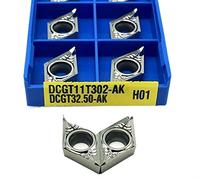 Lame de tournage indexable en métal 10 pièces DCGT11T302 DCGT11T304 DCGT11T308 AK H01 outil de tournage en aluminium outil de tournage CNC interne outil de coupe en aluminium(DCGT11T302 AK H01)