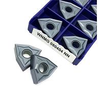Lame de tournage indexable en métal 10 pièces WNMG080408 NN LT10 plaquettes carbure outil de tournage externe outils de coupe insert de tournage outils de tour CNC traitement de l'acier(WNMG080404 NN)