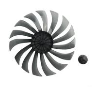 Lame de ventilateur de 35,6 cm avec couvercle d'écrou - Hélice de rechange en plastique pour ventilateurs de sol domestiques - Design silencieux - Léger - 7, 9, 15 options de lames - Noir transparent
