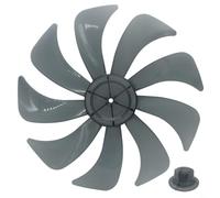 Lame de ventilateur en plastique à 9 lames de 35,6 cm avec couvercle d'écrou en polypropylène durable, format de flux d'air silencieux, compatible avec sol debout ou table (1 pièce)