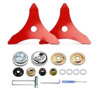 Lame Débroussailleuse 3 Dents pour AL-KO TE 252 2010-2012 | 2 PCS Lames de Remplacement en Acier | Diamètre Trou 25mm | avec Kit Complet | Coupe Ronces et Mauvaises Herbes