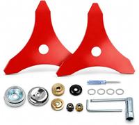 Lame Débroussailleuse 3 Dents pour Bosch EasyGrassCut 23 2019-2027+ | Acier Robuste | 3 Dents | Revêtement Rouge | Alésage 25 mm | Diamètre 225 mm | Herbes Hautes | Accessoires de Montage Inclus