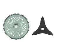 Lame débroussailleuse 60 DENTS POINTES CARBURE - Ø 255 mm, Alésage 25,4 mm, épaisseur 1,4 mm & Lame de débroussailleuse à trois dents 23265, Tranchant de 255 mm, Alésage : 25,4 mm, Épaisseur : 3 mm