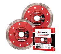 Lame diamantée super fine EZARC 5''/4.5'' (2 pièces) pour porcelaine/céramique/granit/marbre, disque de coupe lisse pour meuleuse d'angle 115mm Diamond Blades