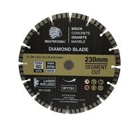 Lame diamantée turbo segmentée 230 mm, usage professionnel indien