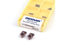 Lame d'insertion en carbure CNC CCMT060204 CCMT09T304 CCMT120404 LF6018 Insert CCMT Cutter CNC Tour Outil de tournage pour acier inoxydable (CCMT060208 LF6018)