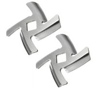 Lame Hachoir a Viande en Acier Inoxydable, Lame pour Hachoir a Viande, Lame pour Hachoir Porkert Numero 5 pour Hachoirs à Viande, Rechange de Hachoir Viande Professionnel (Argent/2 Pieces)