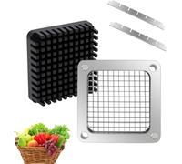 Lame hachoir et poussoir de rechange 6,35 mm - pour machines de découpe de légumes, fruits et frites, argent