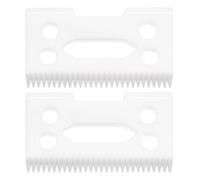 Lame Mobile Céramique en Zircone Réglable de Rechange Professionnelle - Compatible avec Tondeuse à Cheveux Wahl 5 Star Super Taper/Magic Clip (Modèles 8504/1919/8148) (Blanc, 2)