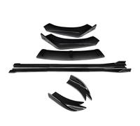Lame Pare-Chocs Avant Voiture pour A1 2011-2019 2018 Kit De Séparateurs Pare-Chocs Avant Voiture Becquet Jupes Latérales Extensions Ailerons Requin d'angle Arrière ABS(Carbon Fiber Look)