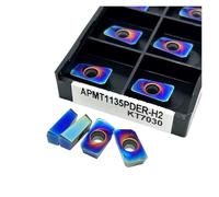 Lame pour outil de tournage en carbure indexable 10 pièces APMT1135PDER H2 M2 KT7030 outil de tournage externe outil en alliage dur bleu fraisage fraise en bout(APMT1135 H2 KT7030)