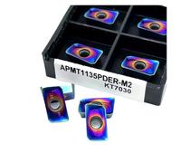 Lame pour outil de tournage en carbure indexable 10 pièces APMT1135PDER H2 M2 KT7030 outil de tournage externe outil en alliage dur bleu fraisage fraise en bout(APMT1135 M2 KT7030)