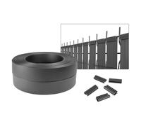 Lame PVC Souple en rouleau - Casanoov - BALDO - 200m - L.46mm - Gris - Occultation jardin/clôture