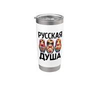 L'âme Russe Russie Matryoshka Russe Pour Les Russes Gobelet isotherme en acier inoxydable double paroi