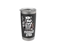 L'âme Russe Wolf Design En Russe Russie Russes Gobelet isotherme en acier inoxydable double paroi