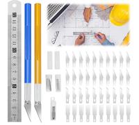 Lame Scalpel Cutter De PréCision avec 40 lames et 2 poignées 1 Ruler, Scalpel Chirurgical pour Papier, Modelisme, Sculpture, Scalpel De Découpe, Petit Cutter, Cutter Precision