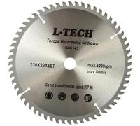 Lame scie circulaire TCT avec dents en carbure pour bois Ø230x22 60 dents | Acier perforé au laser résistant à la déformation, pour des coupes précises dans OSB, MDF, contreplaqué et plastique.