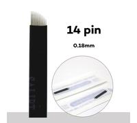 Lame Tebori Noire En Forme De U Et Biseauté Pour Tatouage,Accessoire Pour Dermografo Et Micropigmentacion,50 Pièces,0.18mm - Type 14 Pin