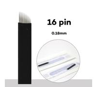 Lame Tebori Noire En Forme De U Et Biseauté Pour Tatouage,Accessoire Pour Dermografo Et Micropigmentacion,50 Pièces,0.18mm - Type 16 Pin