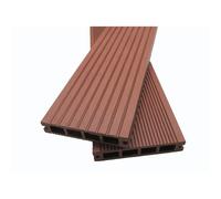 Lame terrasse bois composite alvéolaire Dual - L: 240 cm - l: 14 cm - E: 25 mm - Brun rouge