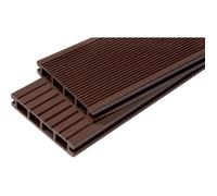 Lame terrasse bois composite alvéolaire Dual - L: 360 cm - l: 14 cm - E: 25 mm - Chocolat