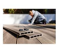 Lame terrasse bois composite alvéolaire Prima - L: 220 cm - l: 12 cm - E: 19 mm - Chocolat